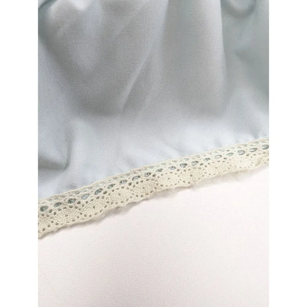 Vintage Cottagecore Shabby Chic Rachel Ashwell Round Throw Pillows Ruffled Blue